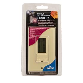 Leviton 6124H-I Leviton 6124H-I Decora LCD Timer Switch (24 Hour), Ivory