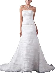 Strapless Organza Tiered  Dress