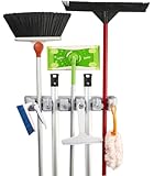 Spoga, Mop and Broom Organizer, Wall Mounted Storage & Organizer for Your Home, Closet, Garage and Shed Organizer Holds Up To 11Tools,Superior Quality Tool Rack Holds Mops, Brooms, or Sports Equipment