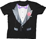 Tuxedo Tux Purple Bow Tie with Rhinstones Black Youth T-Shirt Tee