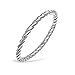 Sterling Silver Stackable Twisted Rope Band Ring