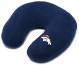 NFL Denver Broncos Embroidered U-Shaped Fleece Travel Neck Pillow (Navy)