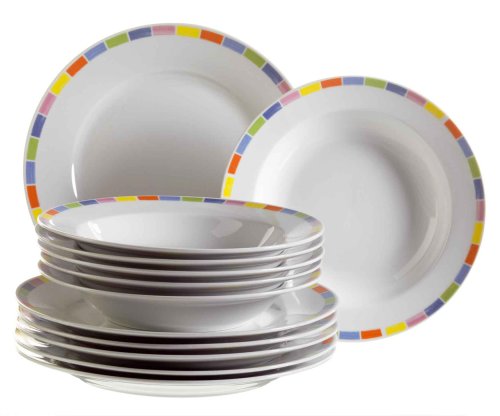 Domestic 921486 Tafelservice Satisfaction 12-teilig mit je 6 Teller tief und flach