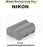 2 Pack Extended Life Replacement Battery Pack For Nikon EN-EL3E 1700MAH For The Nikon D90 D300 D300s D700 D50 D70 D80 D100 D200 SLR Digital Camera + SSE Cleaning Cloth