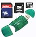 Secure Digital (SD) Multimedia Mobility Combo Kit of Sandisk 1GB microSD, SD Adapter, miniSD adapter and USB (Secure Digitial) SD High Speed Green Color Card Reader / Writer