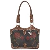 Leather Tote Handbag - Roses Are Red - American West.