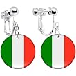 Italy Flag Clip on Earrings