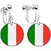 Italy Flag Clip on Earrings