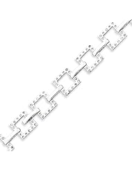 Sterling Silver Square CZ Bracelet - 7.5 Inch