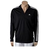Mens Adidas Loose-Fit Quarter Zip - Black/White
