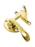 Solid Brass 3/8" Offset Left Hand Hoosier Latch in Unlacquered Brass.