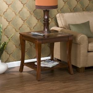 Cambria Brown Cherry Slate End Table