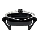 West Bend 72202 12-Inch Electric Skillet with Glass Cover, Black