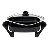 West Bend 72202 12-Inch Electric Skillet with Glass Cover, Black