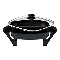 West Bend 72202 12-Inch Electric Skillet with Glass Cover, Black