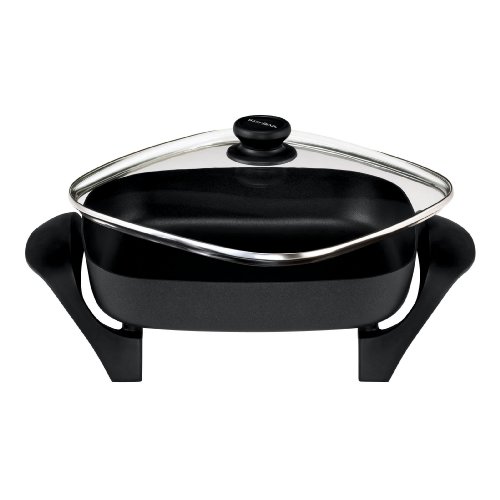West Bend 72202 12-Inch Electric Skillet with Glass Cover, Black