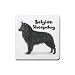 Belgian Sheepdog Rubber Square Coaster (4 pack)