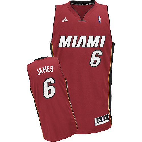 NBA Men's Miami Heat Lebron James Revolution 30 Alternate Swingman Jersey H Size (Garnet, XXX-Large)