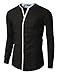 Doublju Mens Unique Double Layer No Collar Shirt