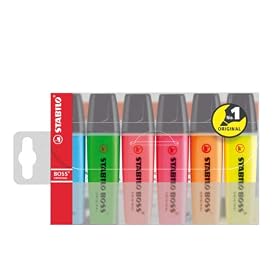 Stabilo - Ecriture - 6 Surligneurs � Encre Universelle Stabilo Boss Original