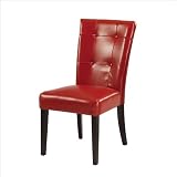 Modus Furniture 2Y9766 Bossa Dining Height Parsons Chair, Red Leatherette, Set of 2 Chairs