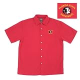 Florida State Seminoles NCAA Prevail Button Down Short Sleeve Shirt For Men (Cabernet)