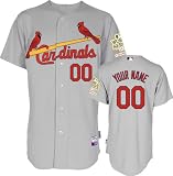 St. Louis Cardinals Jersey: Personalized Road Grey Authentic Cool Base&Atilde;&cent;"&Acirc;&cent; Jersey with 2011 World Series Champions Patch