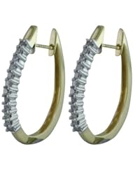 1/2 CT Diamond Hoop Earrings 14k White Gold