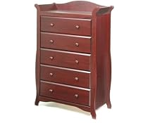 Stork Craft Aspen Five Drawer Chest in Cherry