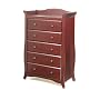 Stork Craft Aspen Five Drawer Chest in Cherry