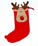 Tag Holiday Merry Moose Felt Christmas Stocking, Red, 10-Inches x 16.5-Inches