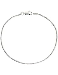 Sterling Silver Italian Snake Chain Necklaces & Bracelets 1.4mm Spiral Diamond Cut Finish Nickel Free, Sizes 7 - 30 inch