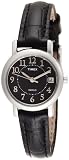 Timex Women`s T2n3359j Classic Analog Silver Case Black Leather Strap Dress Watch