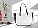 Caixia Women's Faux Leather Black White Splicing Tote Bag Small Size