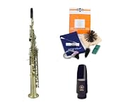 Legacy SS1000BN Intermediate Antique Finish Soprano Saxophone with Case, Accessories and Yamaha Mouthpiece