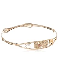 Cheap Girls Jewelry 14k Yellow Gold Filled Childrens Engraved Double Heart Adjustable Bracelet For Sale