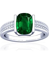 18K White Gold Cushion Cut Emerald Solitaire Ring (GIA Certificate)