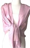 70% Pashmina 30% Silk Paisley Self-Design Shawl / Wrap / Stole - Lavender Pink