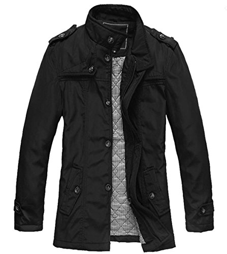 Wantdo Men's Cotton Stand Collar Jacket