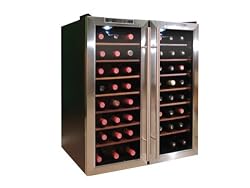 Vinotemp VT-48TEDS-2Z 48 Bottle Thermoelectric Wine Cooler - 2 Temperature Zones - Black-Stainless