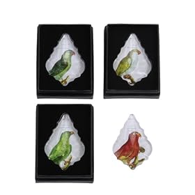 Crystal Chandelier Drop Shape Set of 4 Magnets with Birds by Creative Co-op