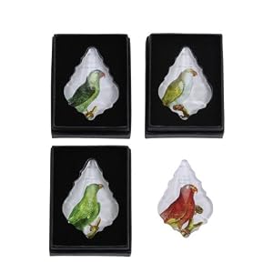Crystal Chandelier Drop Shape Set of 4 Magnets with Birds by Creative Co-op