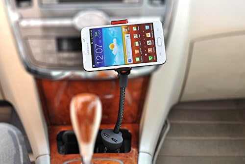 Universal Double Clip Car Mount Speed Quick Charger Holder for 3.5~5.7 Inch / Long Arm Gooseneck Machines Smartphone Car Mount for Ipone Samsung Sony Lg
