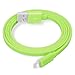 YellowKnife MFi Certified-IOS 7 Noodle Flat 8pin Lightning (3.2ft) Colorful USB Cable Supports Charging And Syncing for iPhone 5 5S 5C,iPad (Air/4th generation),iPad mini,iPod (7th generation),iPod touch (5th generation)&iPod nano(7th generation) With ZEISS Zeiss Pre-Moistened Lens Cloths (Green-T)