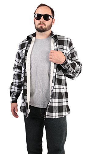 Woodland Supply Co. Men's Brawny Plaid Sherpa Lined Fleece Shirt Jacket