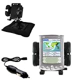 Gomadic for the PalmOne palm m515 - PalmOne m515 Auto Bean Bag Dash Holder with Car Charger - Uses Gomadic TipExchange