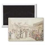 Covent Garden Market, c.1795-1810 (pen and.. - 3x2 inch Fridge Magnet - large magnetic button - Magnet