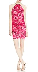 Floral Print Above the Knee Halter Nylon Lace Club Dress/Mini Dress 