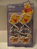 Winnie the Pooh Die Cut Erasers - 2 Eeyore, 2 Tigger, 2 Pooh