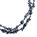 36 inch Sterling and Beaded Denim Lapis Necklace